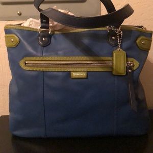 Coach Purse Blue/Green Tote